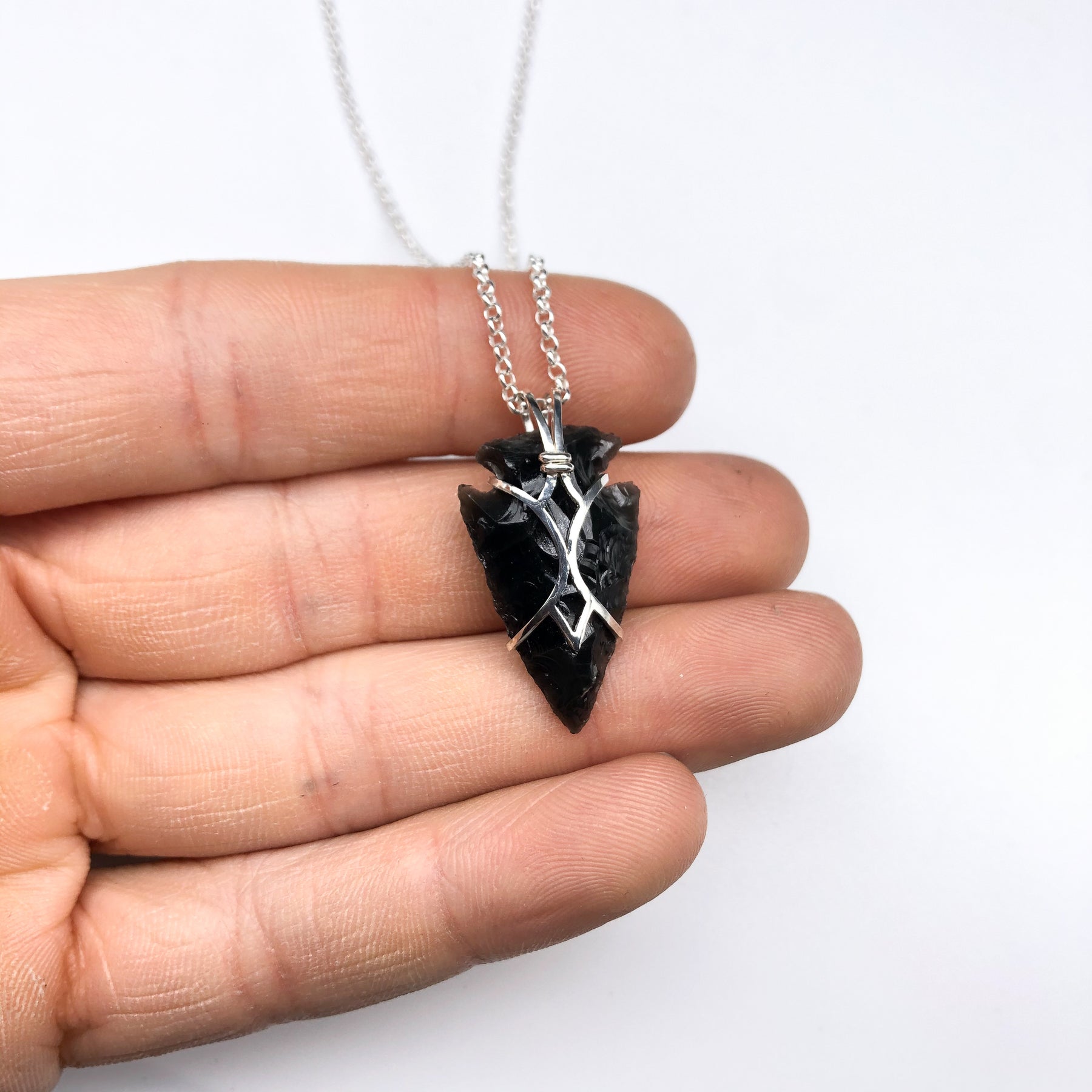 Obsidian Arrowhead Silver #333